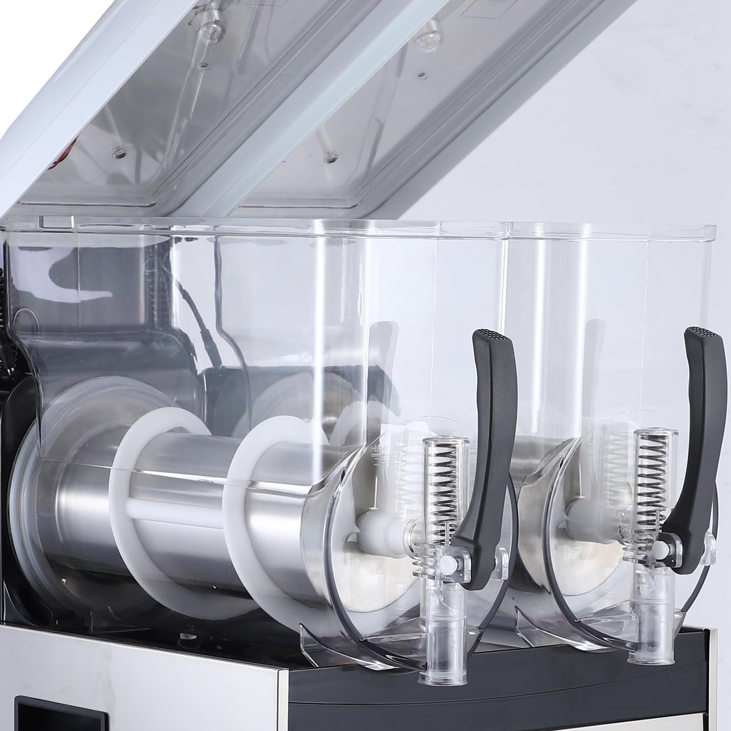 Garvee 30L Commercial Slushy Machine, Dual 15L Tanks, Temp Control, Stainless Margarita Maker for Home Restaurant Bar Party Nail Salons