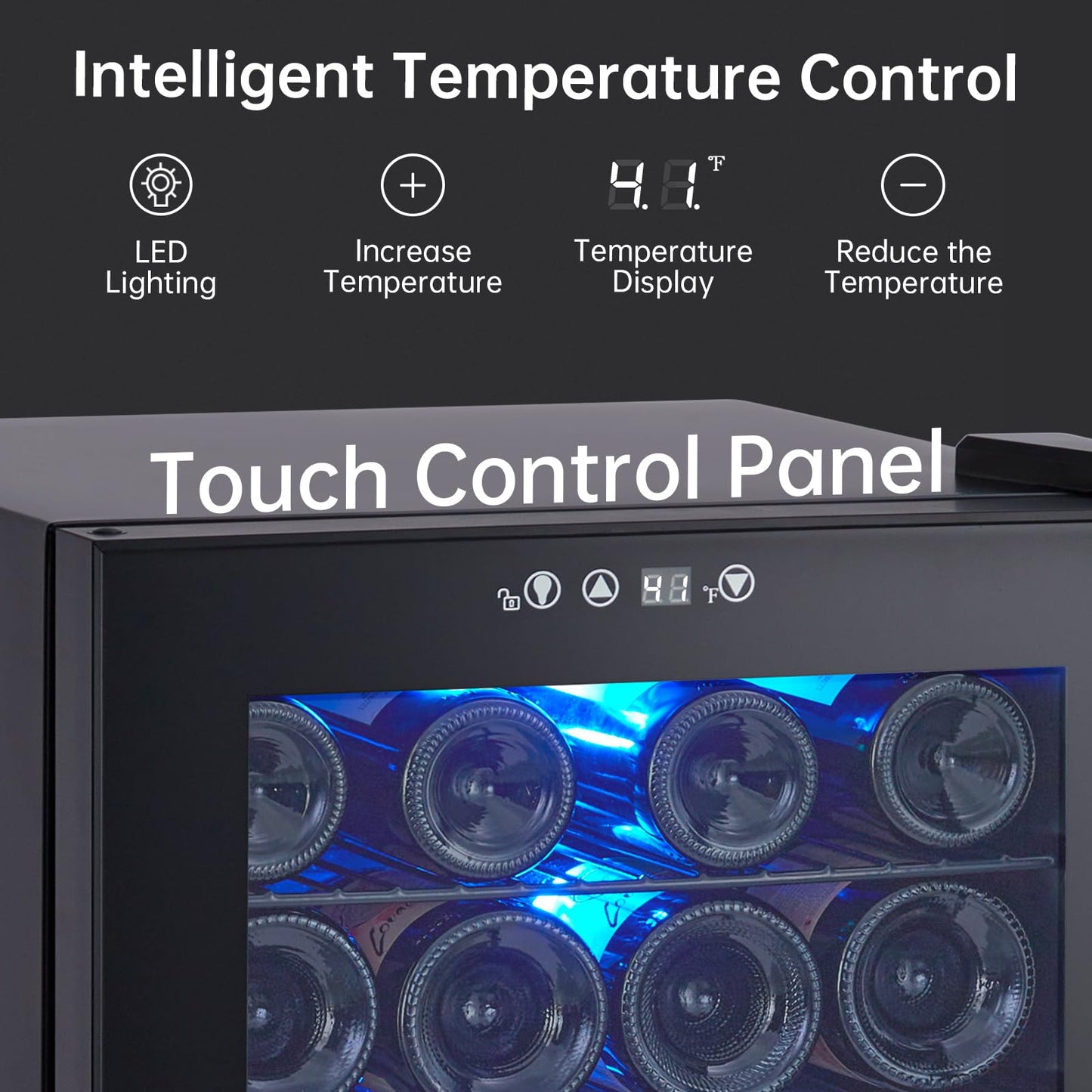 Garvee 24 Bottle Wine Fridge, Wine Cooler with 40~61°F Digital Temperature Adjustment, Freestanding Wine Refrigerator for Red, White and Champagne