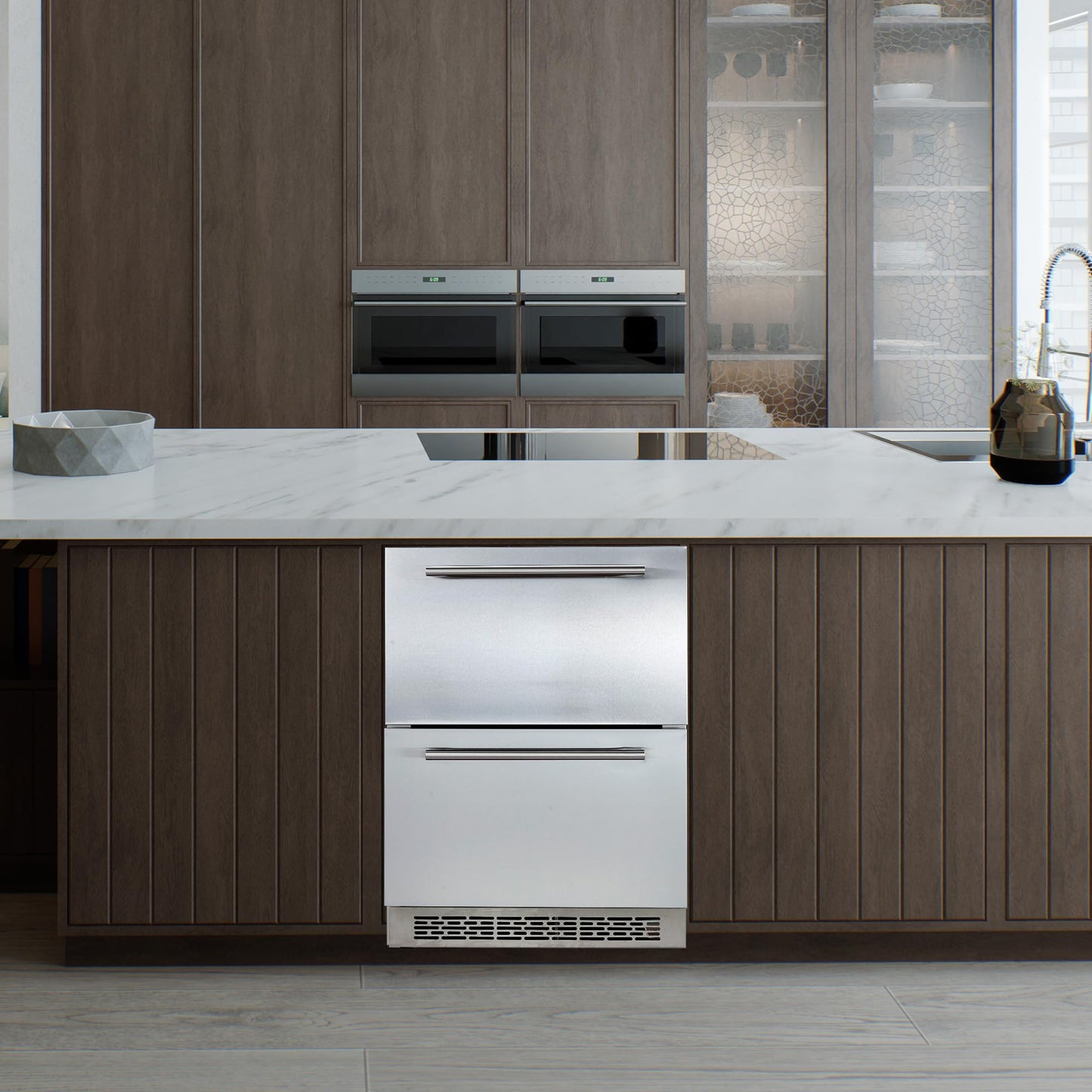 Garvee 24 Inch Undercounter Refrigerators with Weatherproof Full Stainless Steel Body Built-in Beverage Refrigerator for Home and Commercial Use