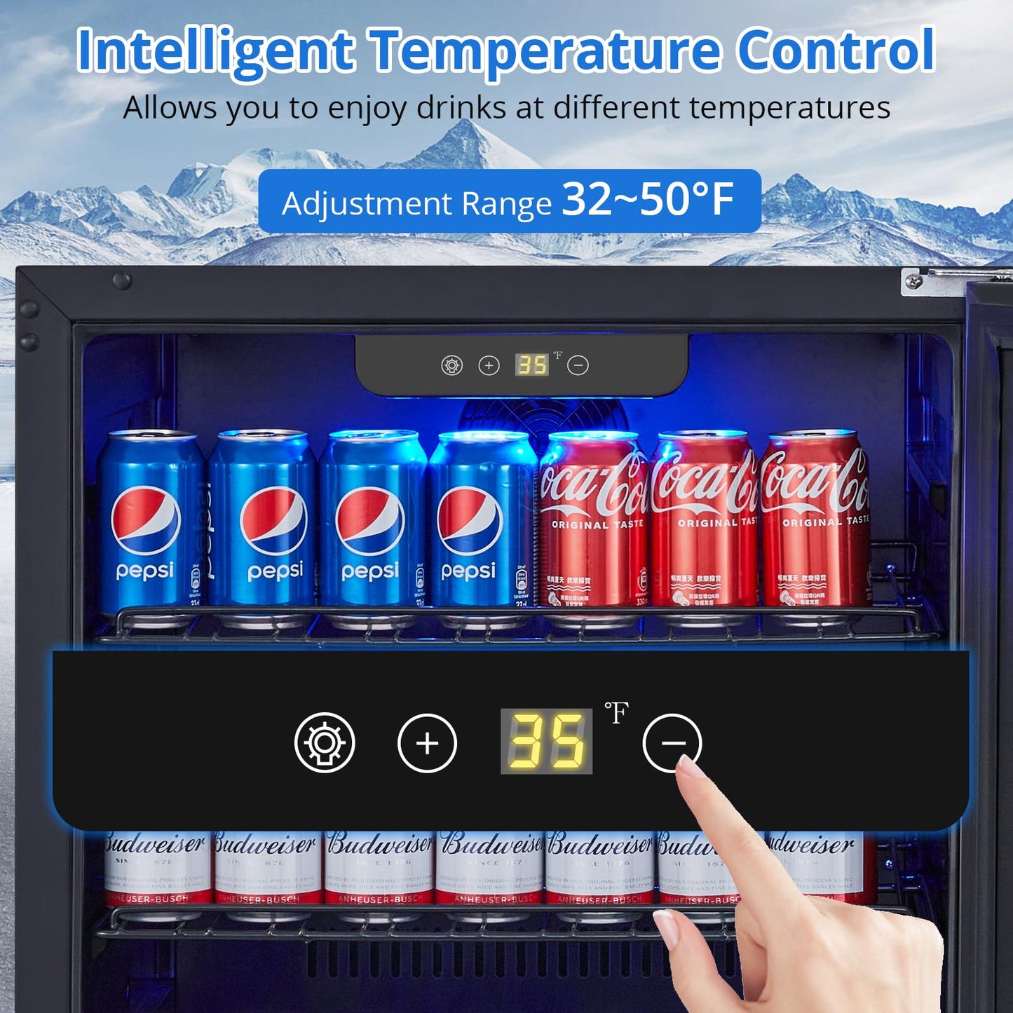 Garvee 24Inch Indoor Beverage Refrigerator Weather Resistant Stainless Steel Beverage Cooler for Up to 180 Cans, Built-in or Freestanding Use