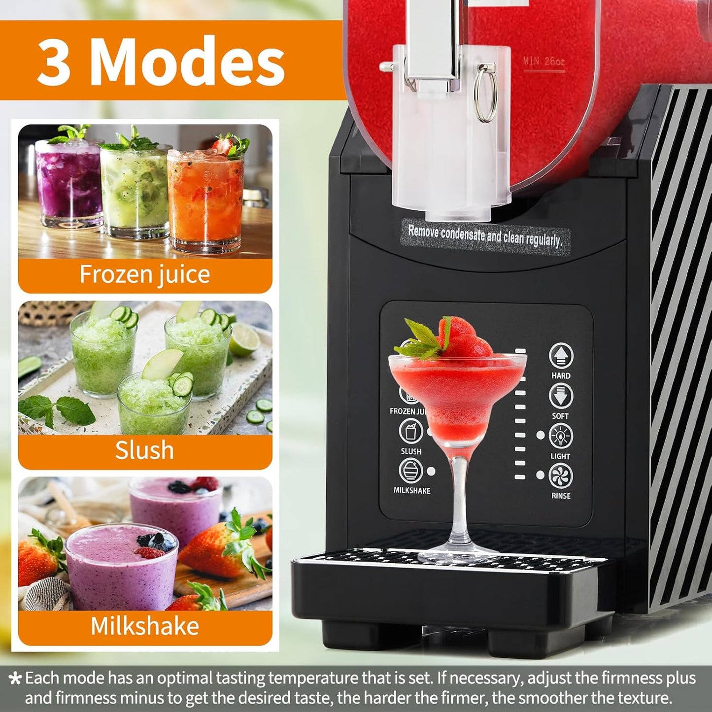 GARVEE 84oz (2.5L) Slushie Machine - Frozen Drink Maker with 3 Preset Modes (Slush, Frappe, Milkshake), LED Display, Auto-Clean, and One-Touch Dispensing for Margaritas, Smoothies, and Ice Cream (Black)