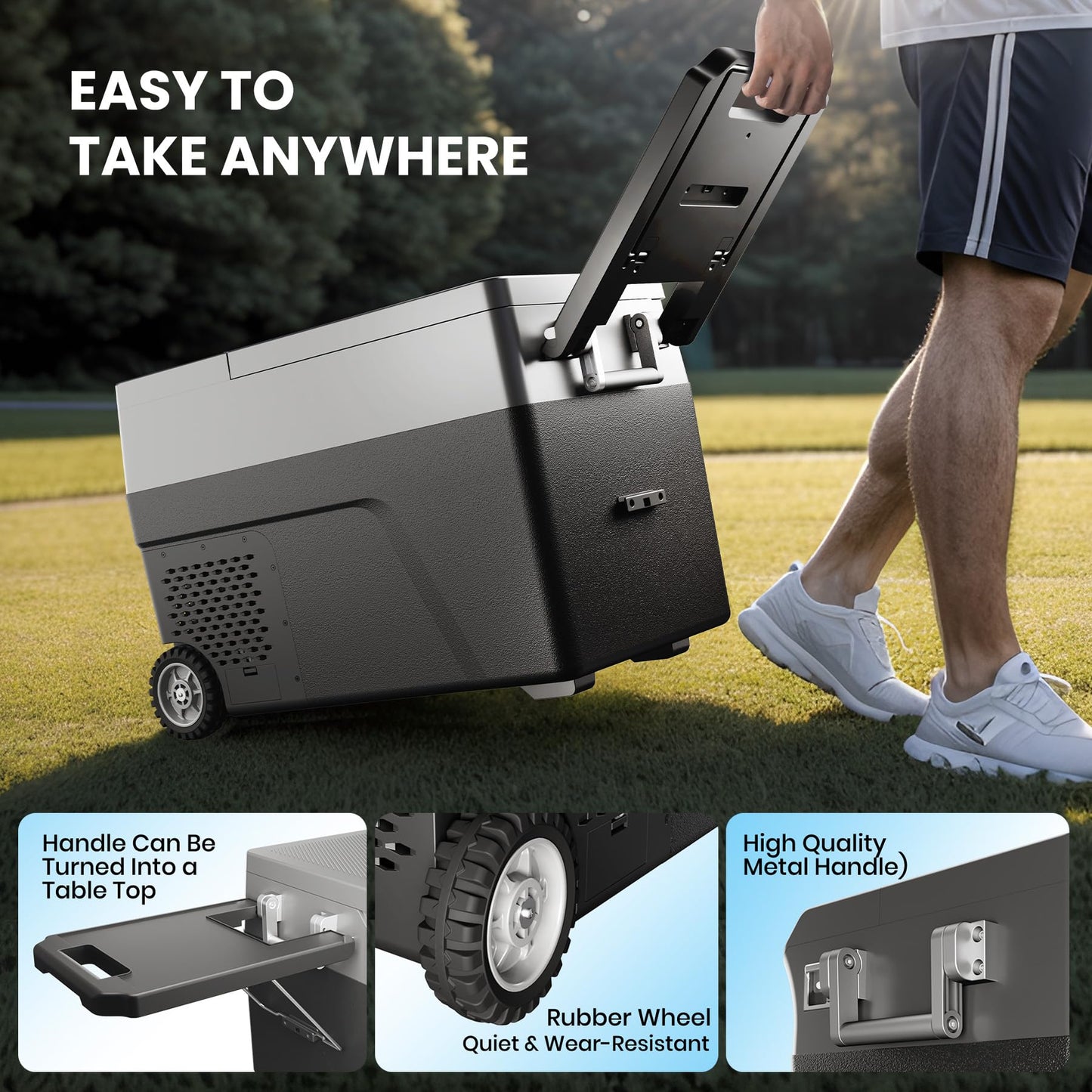 Garvee 12 Volt Refrigerator with Ice Maker,40QT(38L) Electric Cooler, Car Refrigerator Usable Battery Dual Zone,12V Fridge 12/24V DC 110-240V AC for Camping,Travel,Outdoor,Home