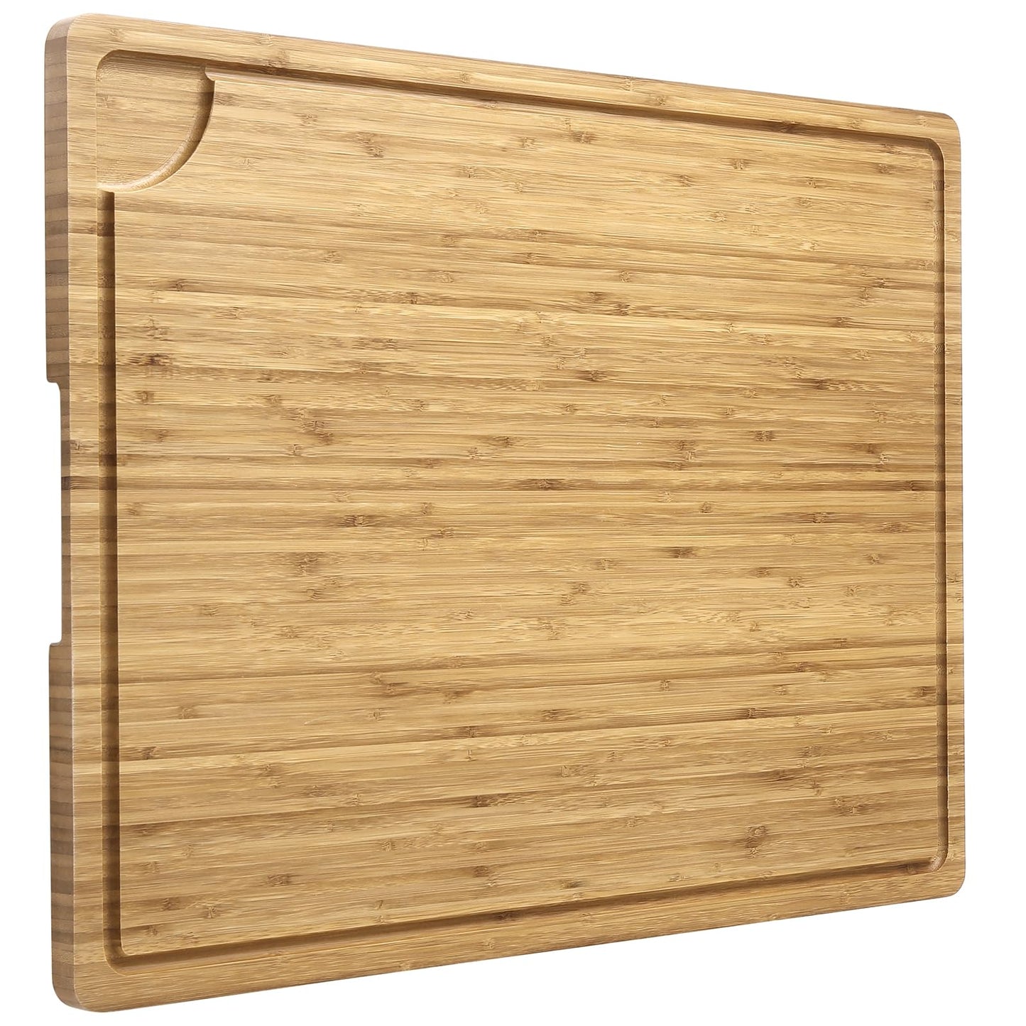 Garvee 24"x18" Large Cutting Board, Bamboo Wood Cutting Board for Kitchen with Handles and Juice Groove, Reversible Chopping Board for Meat, Cheese Board Charcuterie Serving Tray