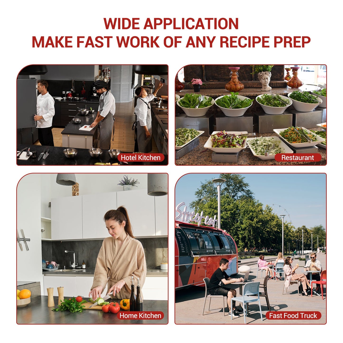 Garvee 1400W Commercial Food Processor, 63 Cup Electric Vegetable Chopper Meat Grinder, Multi-Functional Food Processor with Stainless Steel Body & Blades, Gloves, Brush, 110V