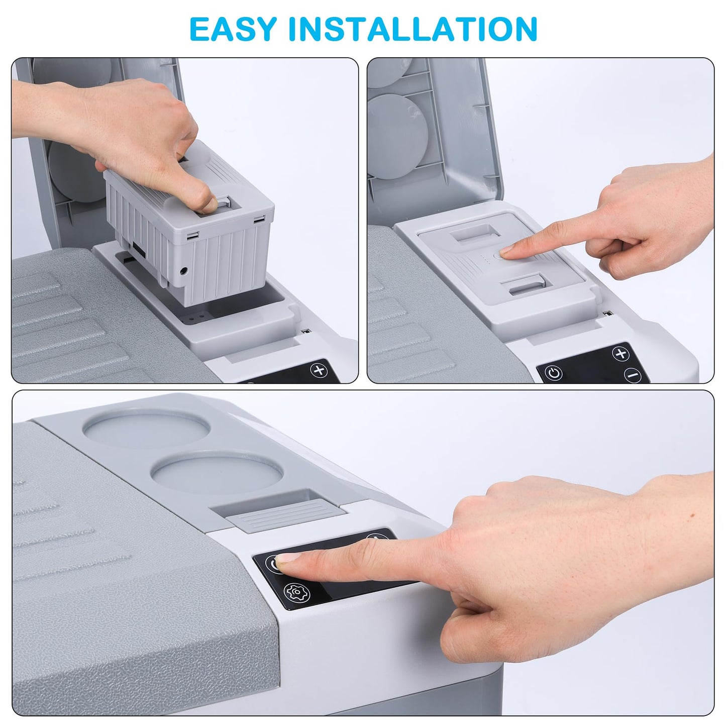 Garvee 15600mAh Portable Cooler Battery 5-18H Car Refrigerator Battery Lithium Polymer Batteries for Car Fridge Camping & RV Grey ‎‎‎Enclosure