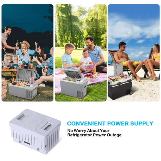 Garvee 15600mAh Portable Cooler Battery 5-18H Car Refrigerator Battery Lithium Polymer Batteries for Car Fridge Camping & RV Grey ‎‎‎Enclosure